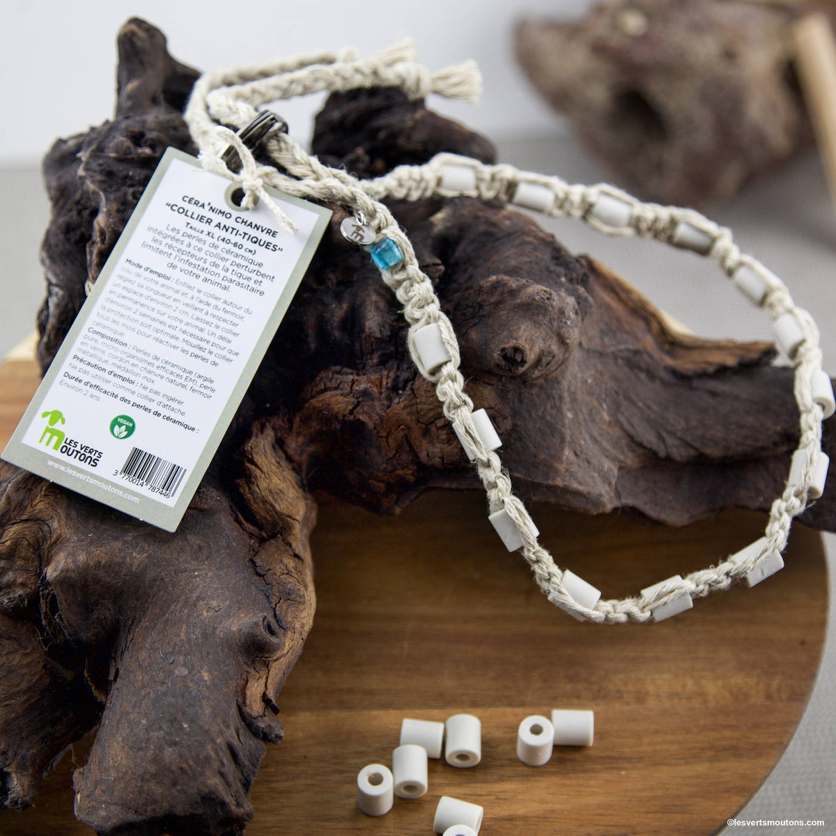 Collier Anti-tiques en chanvre - XS à XL