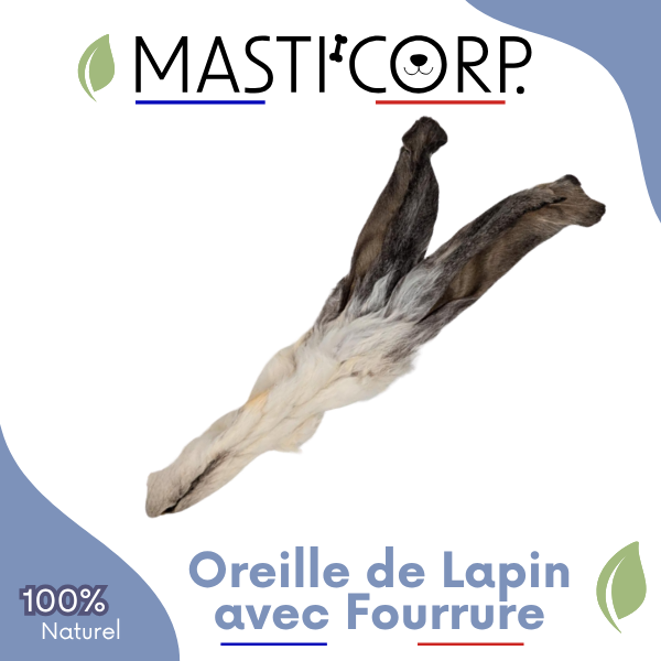 Oreille De Lapin Avec Fourrure - Mastication naturelle Chien