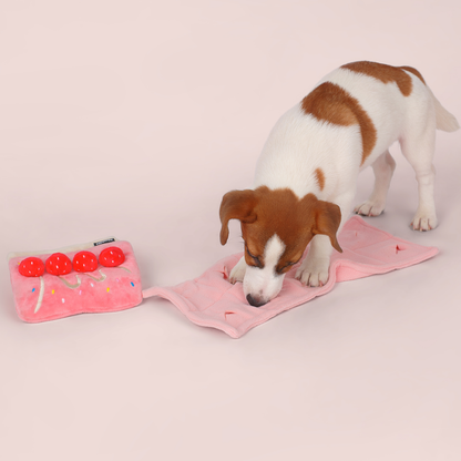 Jouet Puzzle pour Chien Gâteau Roulé à la Fraise CHEWFFON