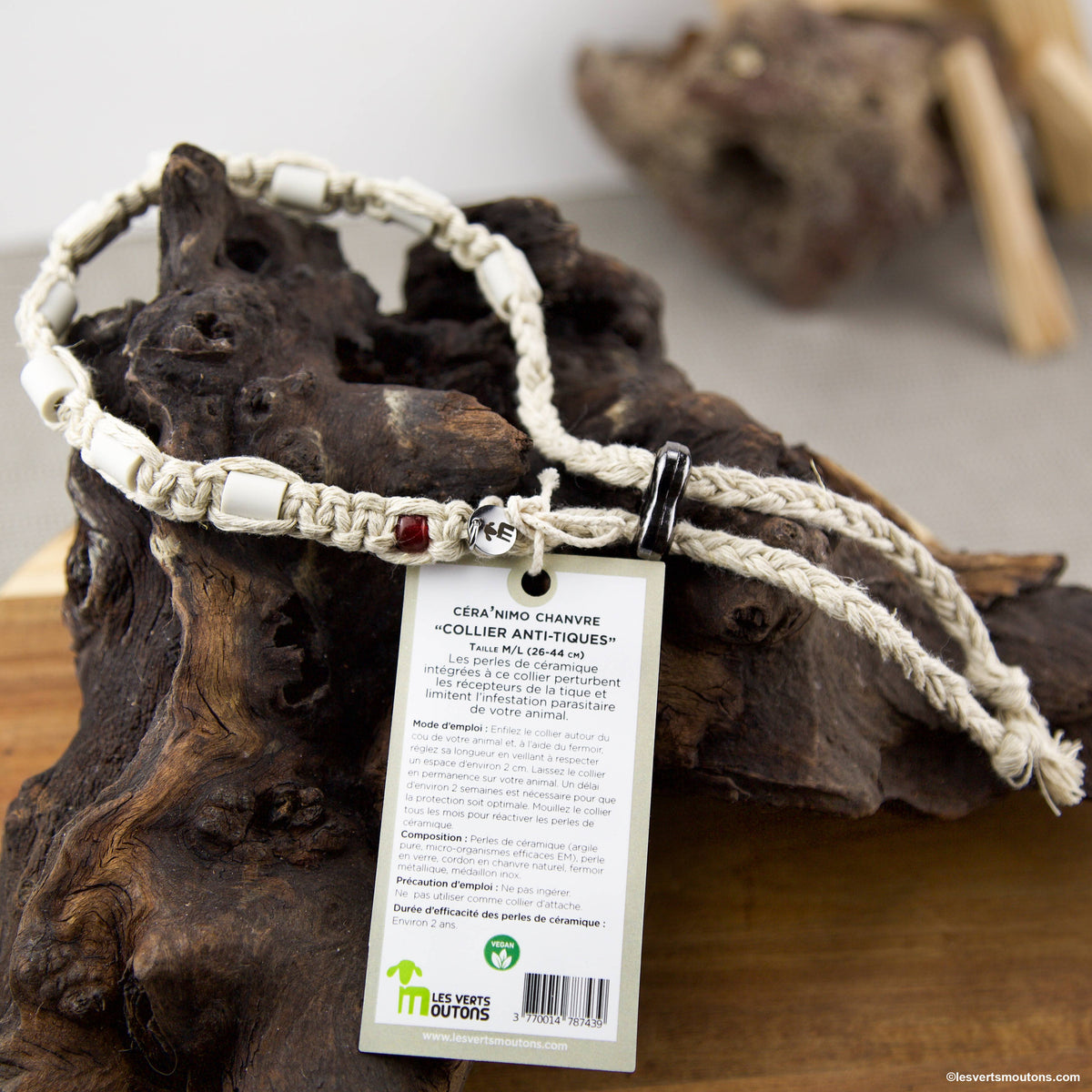 Collier Anti-tiques en chanvre - XS à XL