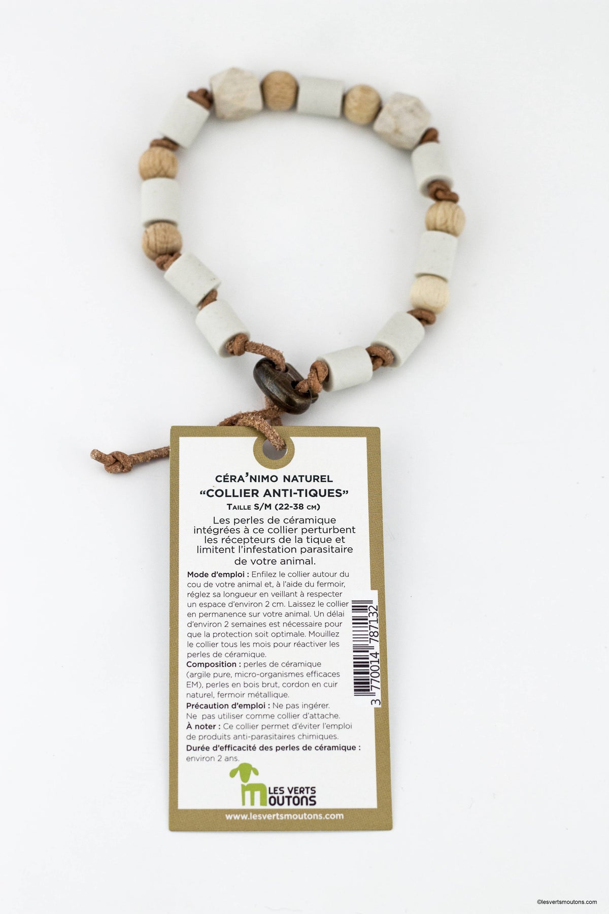 Collier Anti-tiques en cuir - XS à XL