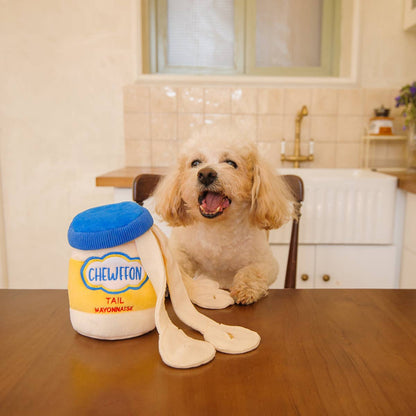 Jouet interactif pour chien en forme de pot de mayonnaise CHEWFFON Snuffle Fun
