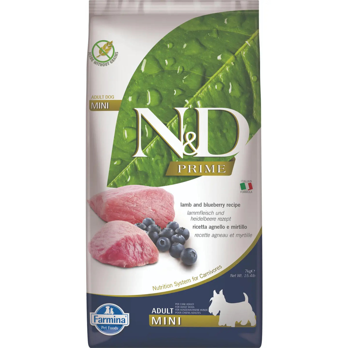 N&D Prime - Croquettes Mini Agneau Adulte 7 kg