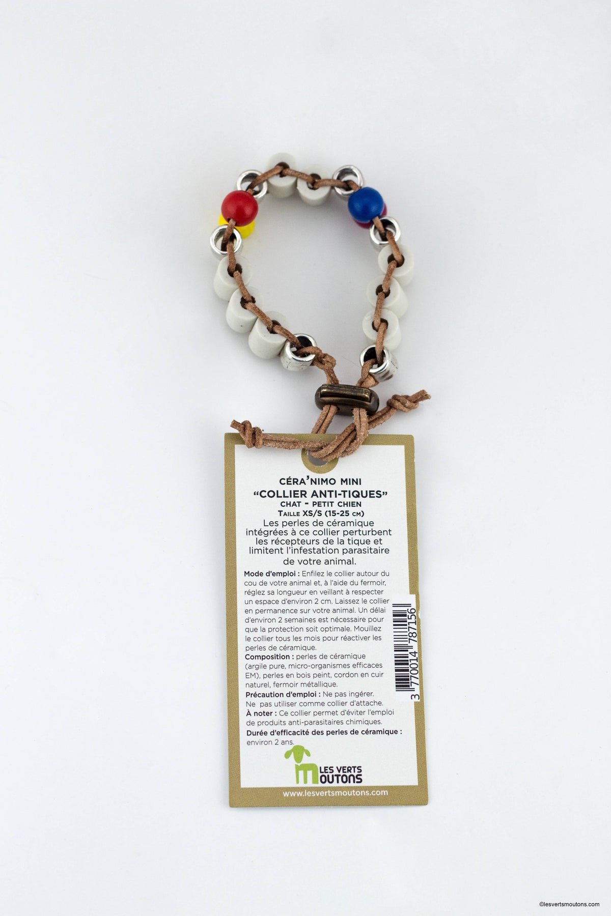 Collier Anti-tiques en cuir - XS à XL
